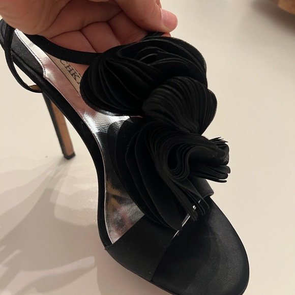 Badgely Mischka Randee Black Satin Heel Size 8 - Picture 8 of 11